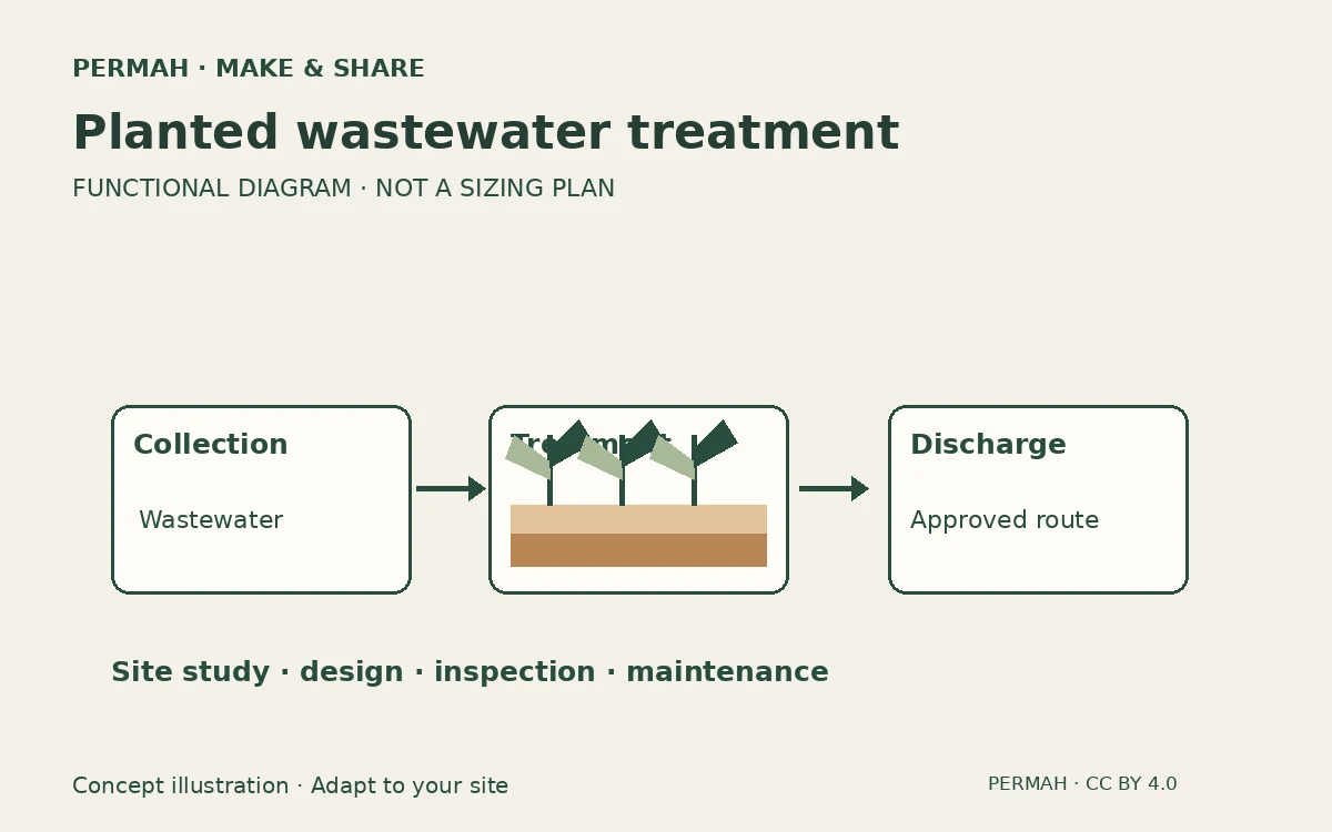 Concept illustration: Planted wastewater treatment: prepare a site-specific project