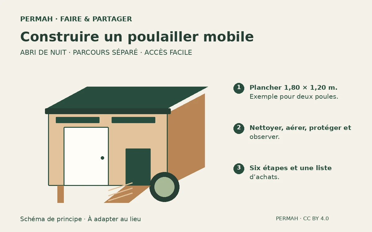 Schéma de principe : Construire un poulailler mobile